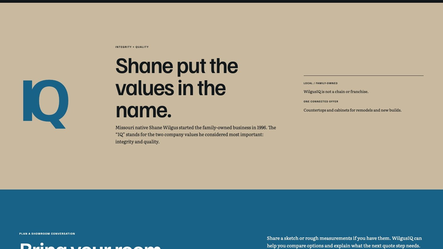 The service section of the new homepage