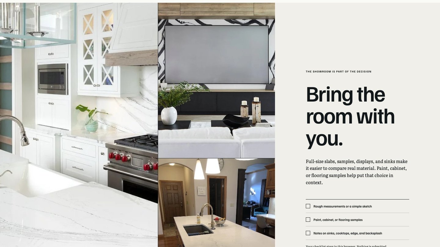The project section of the new homepage