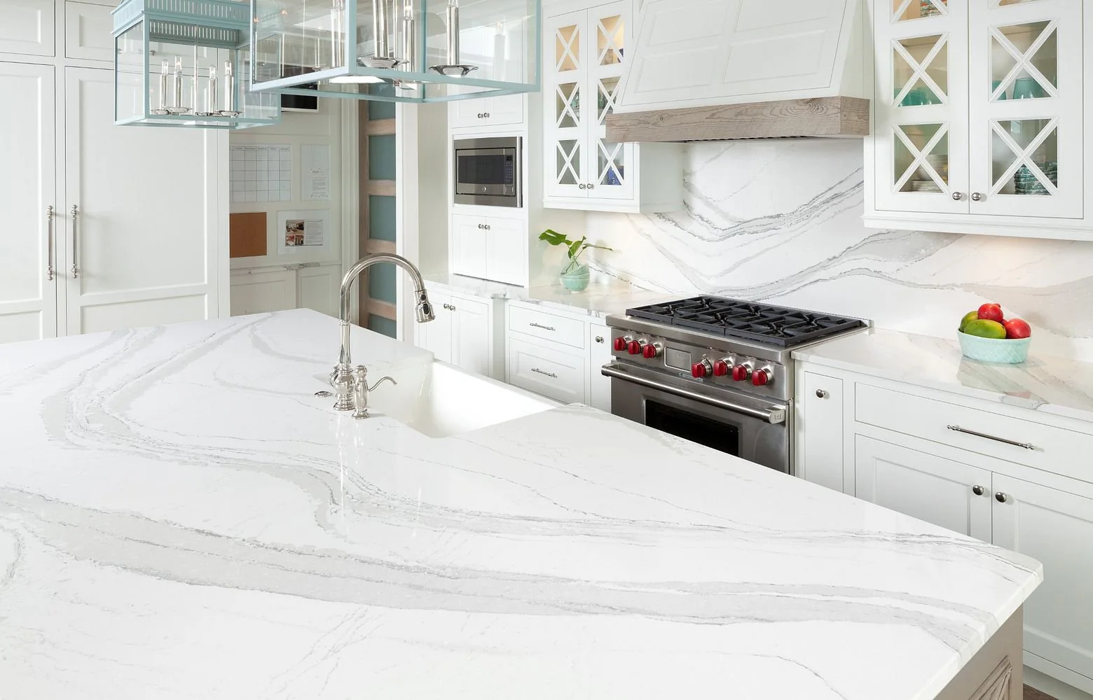 Bright kitchen with quartz countertops
